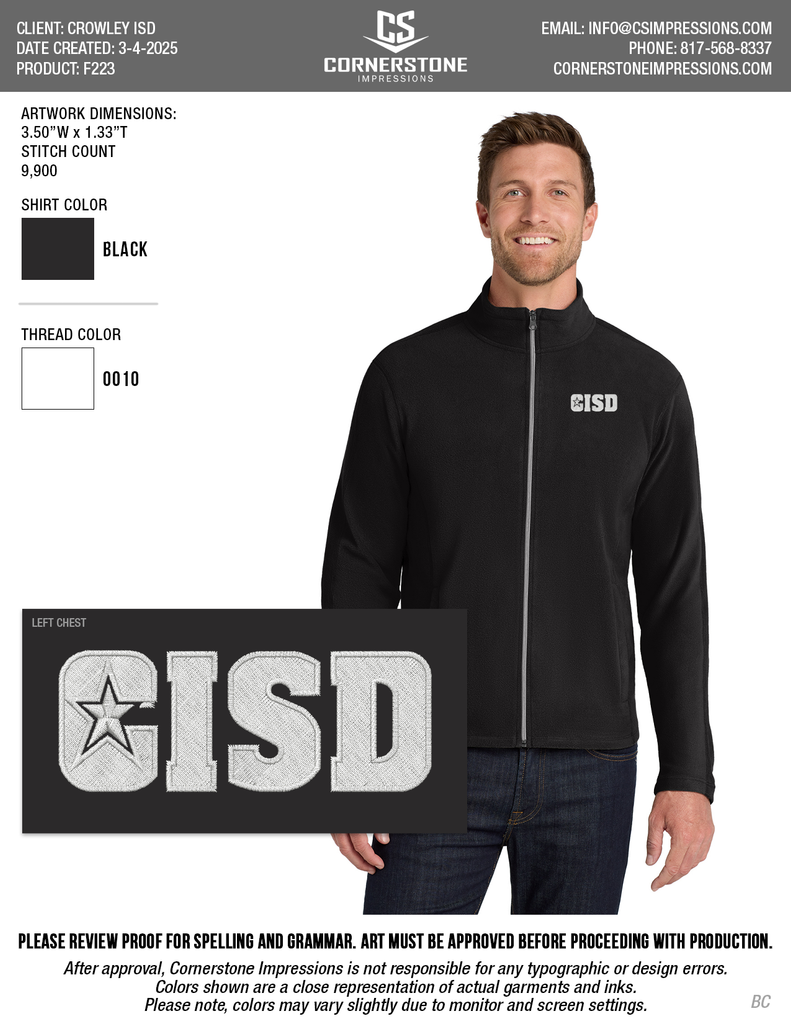CISD Men's Microfleece Jacket
