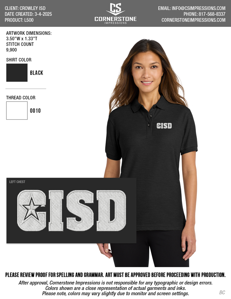 CISD Women's Silk Touch Polo