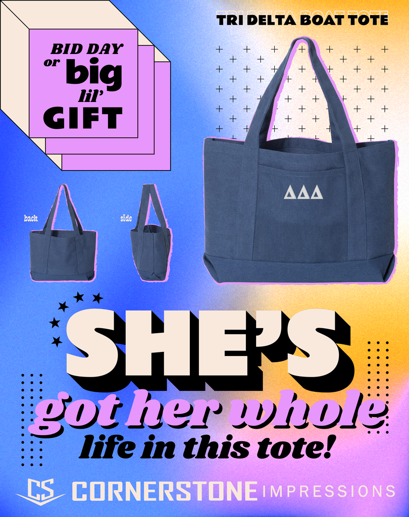 Whole Life Boat Tote - Tri Delta