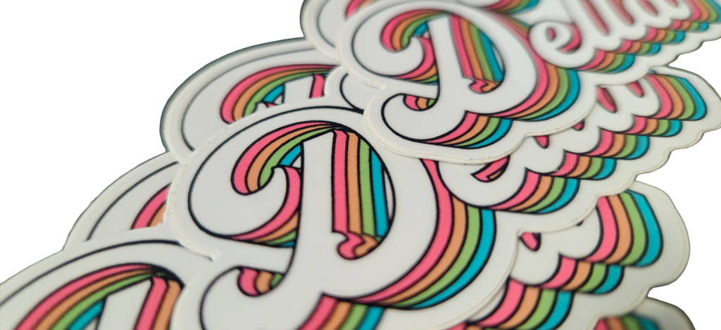 Tri Delta Retro Rainbow Sticker