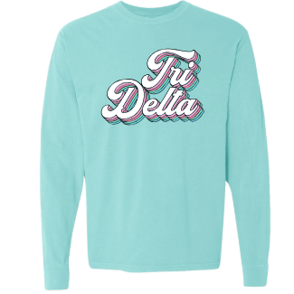 Tri Delta Retro Rainbow Comfort Color tee