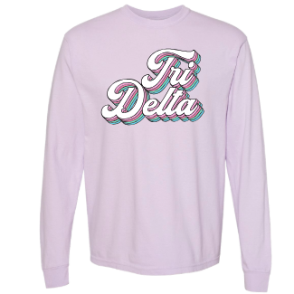 Tri Delta Retro Rainbow Comfort Color tee