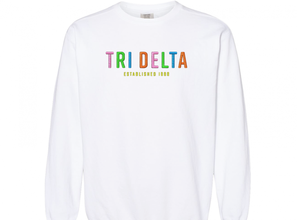 Tri Delta Neon Embroidered Sweatshirt