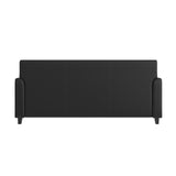 3 Piece Reception Set with Charging Banks and Solid Wood Legs - Black Leathersoft