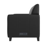 3 Piece Reception Set with Charging Banks and Solid Wood Legs - Black Leathersoft