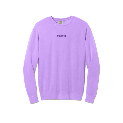 Comfort Colors Lightweight Crewneck Sweatshirt with Custom Embroidery