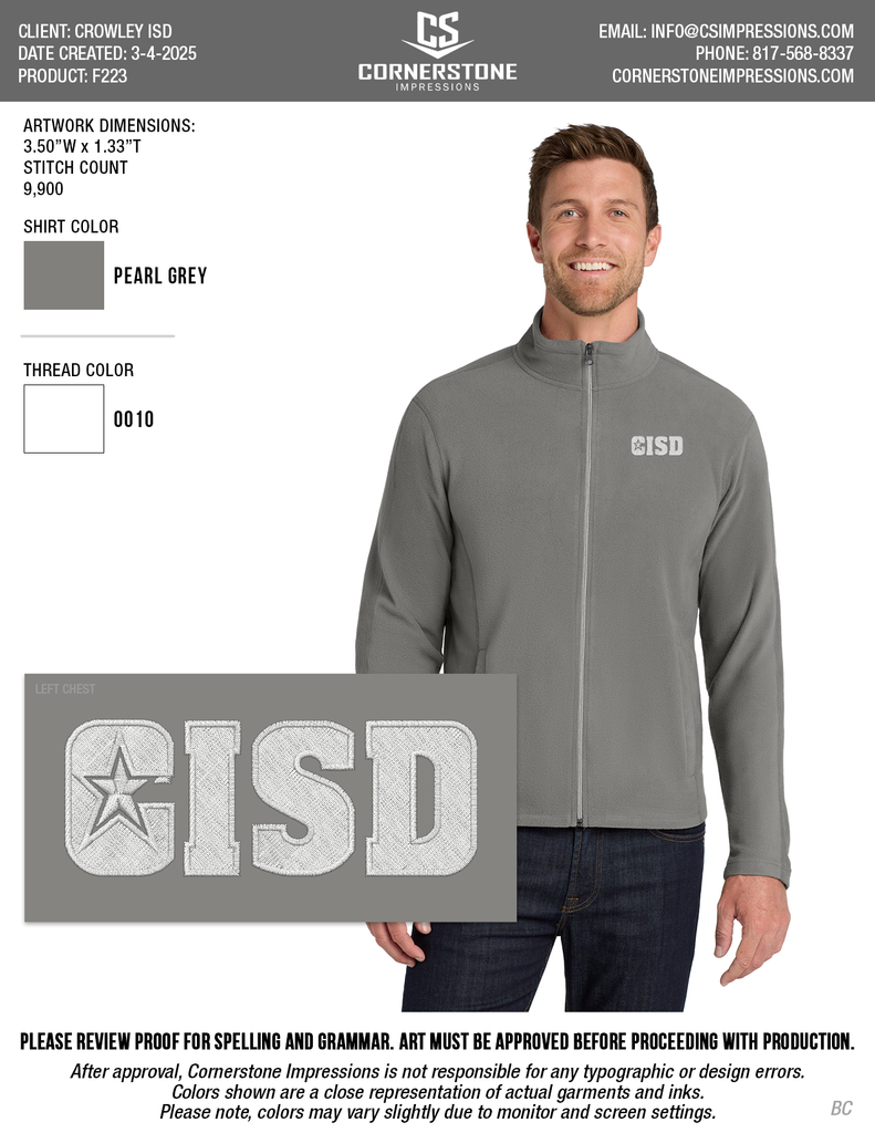 CISD Men's Microfleece Jacket