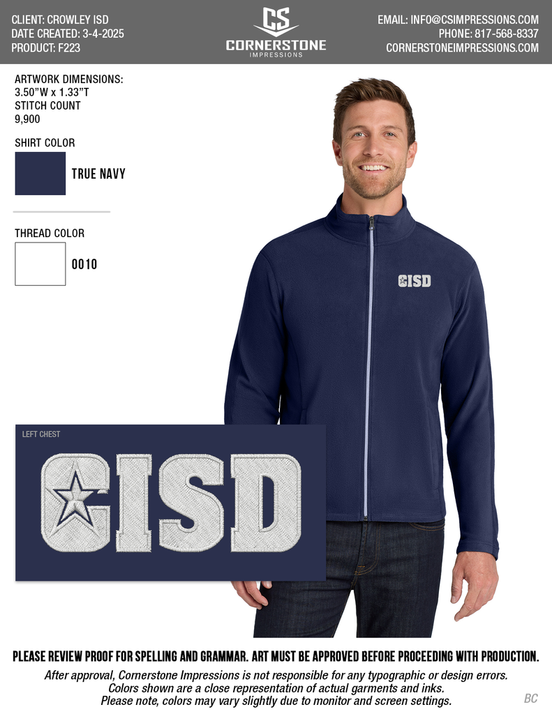 CISD Men's Microfleece Jacket