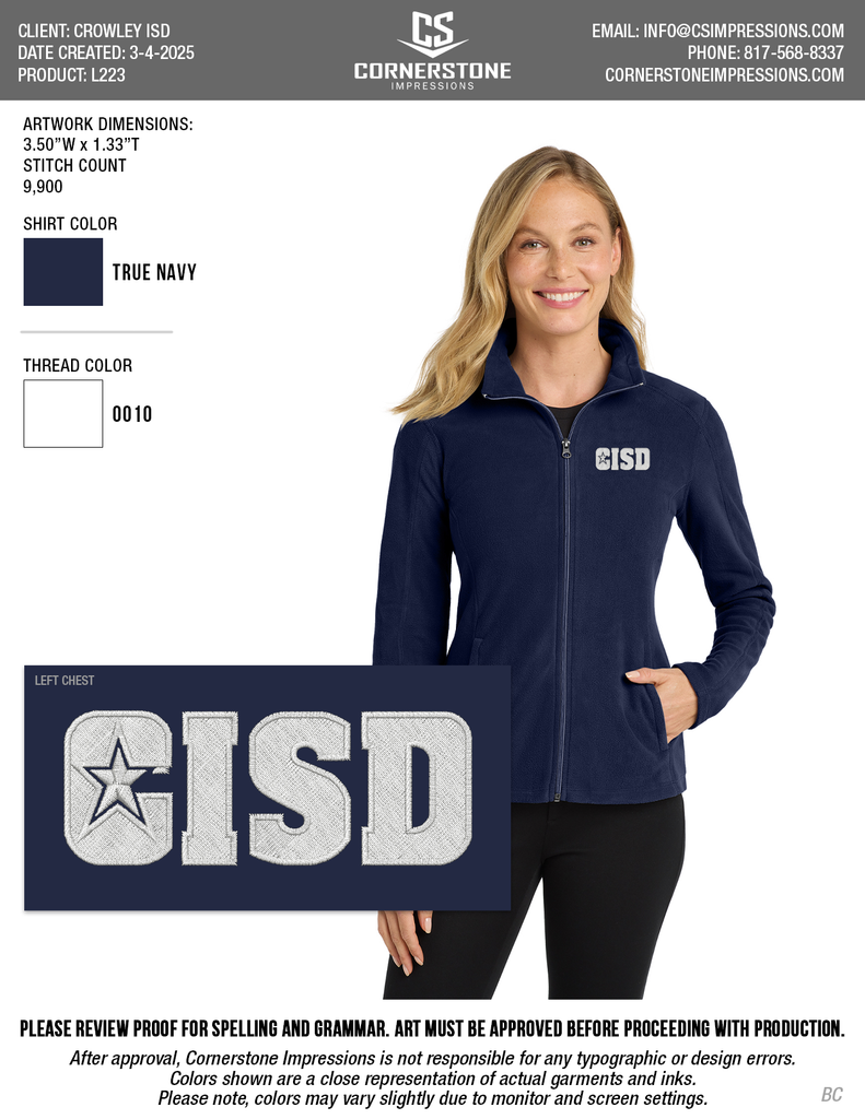CISD Women's Microfleece Jacket