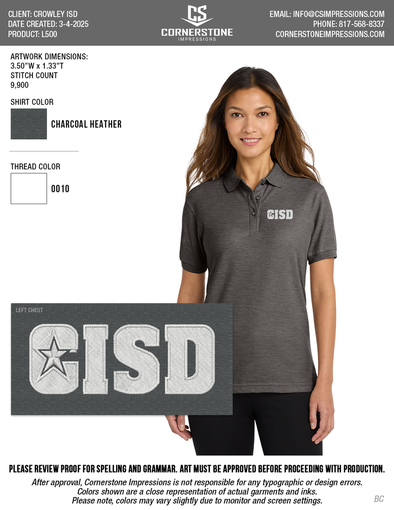 CISD Women's Silk Touch Polo