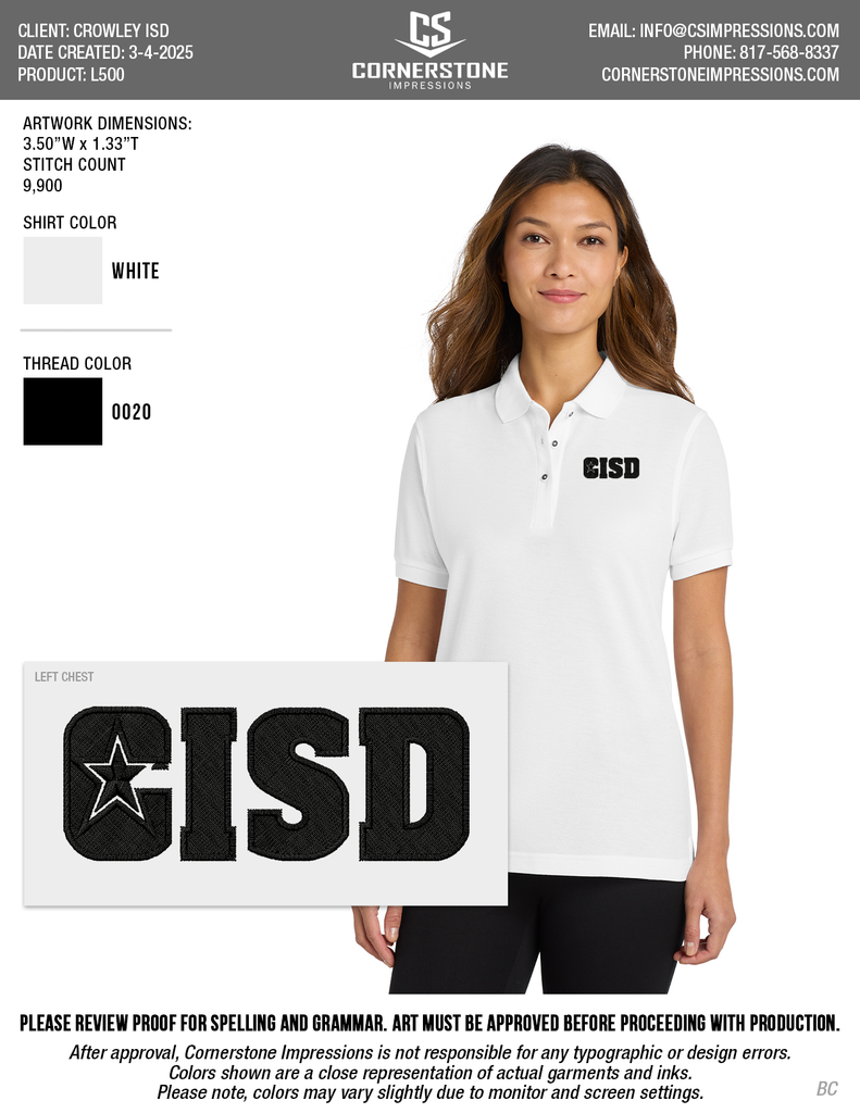 CISD Women's Silk Touch Polo