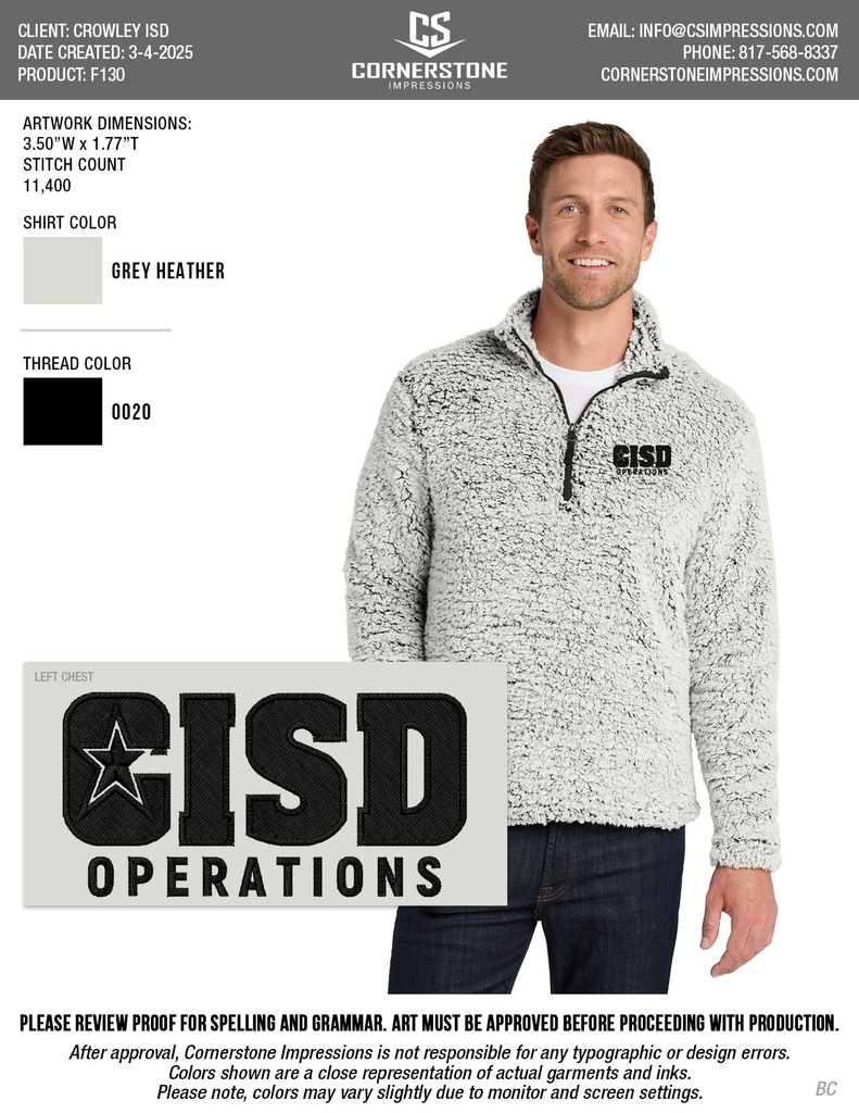 Crowley ISD Men's Sherpa