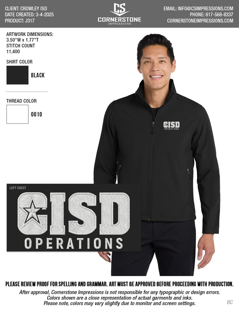 Crowley ISD Men's Soft Shell Jacket