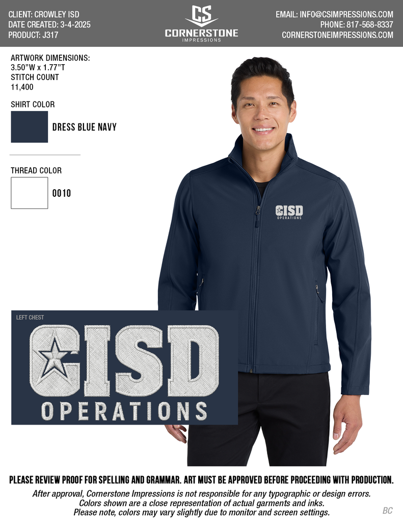 Crowley ISD Men's Soft Shell Jacket
