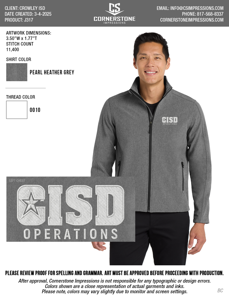 Crowley ISD Men's Soft Shell Jacket