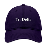 Tri Delta Embroidered Dad Hat | Classic Sorority Baseball Cap | Purple