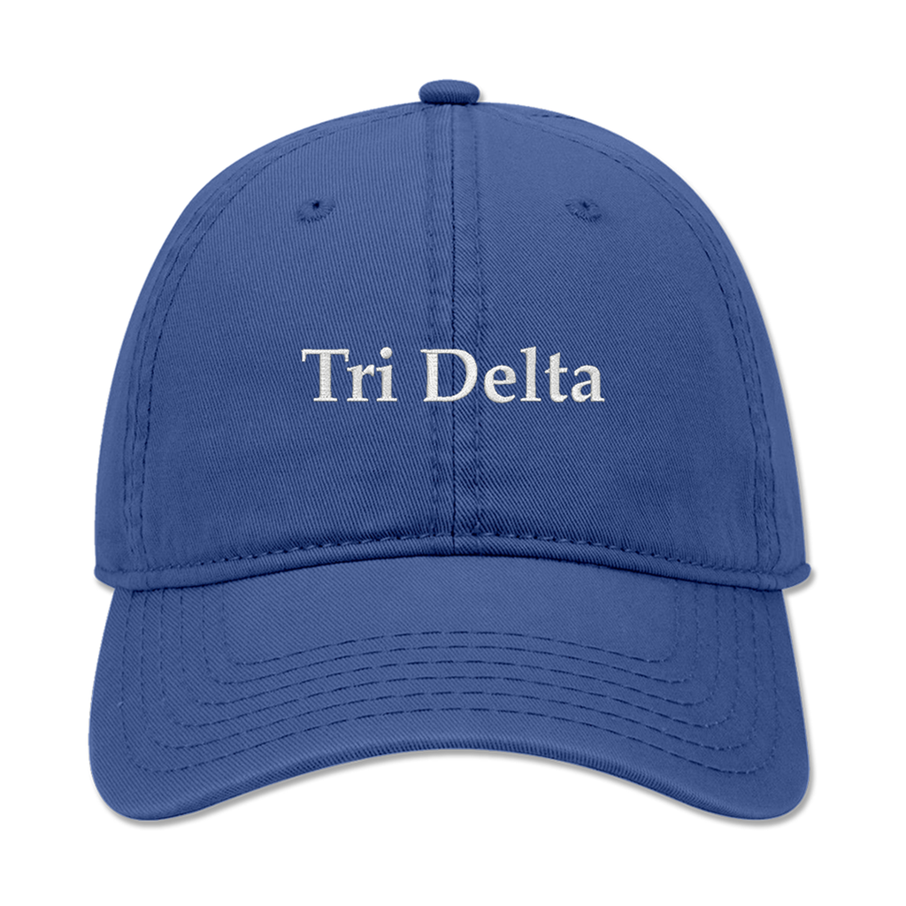 Tri Delta Embroidered Dad Hat | Classic Sorority Baseball Cap | Royal
