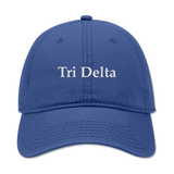 Tri Delta Embroidered Dad Hat | Classic Sorority Baseball Cap | Royal