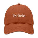 Tri Delta Embroidered Dad Hat | Classic Sorority Baseball Cap | Texas Orange