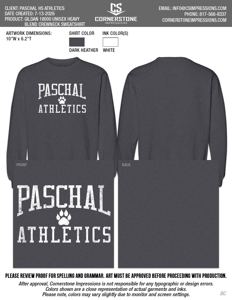 Paschal Athletics Paw Crewneck Sweatshirt
