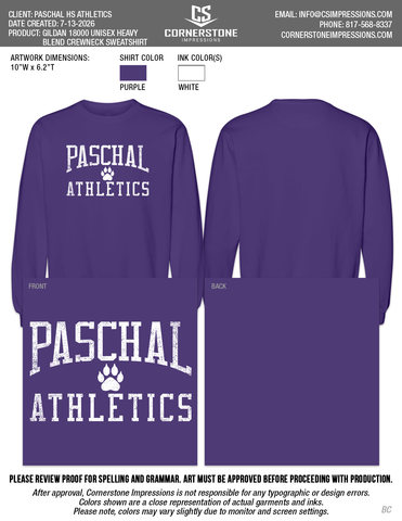 Paschal Athletics Paw Crewneck Sweatshirt