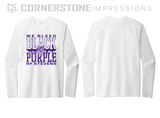 Long Sleeve Dry Fit Super Soft Bleed Black and Purple Tee