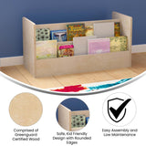 Bright Beginnings Modular Double Sided 2 Tier Wooden Classroom Book Display Shelf