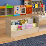 Bright Beginnings Modular Double Sided 2 Tier Wooden Classroom Book Display Shelf
