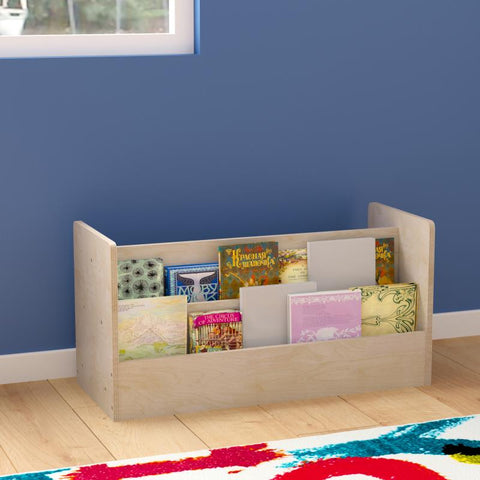 Bright Beginnings Modular Double Sided 2 Tier Wooden Classroom Book Display Shelf