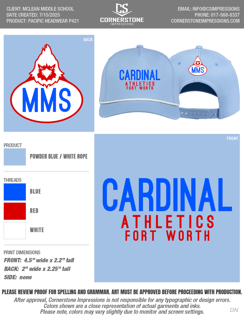 Pacific Headwear Cardinal Athletics Hat Presale