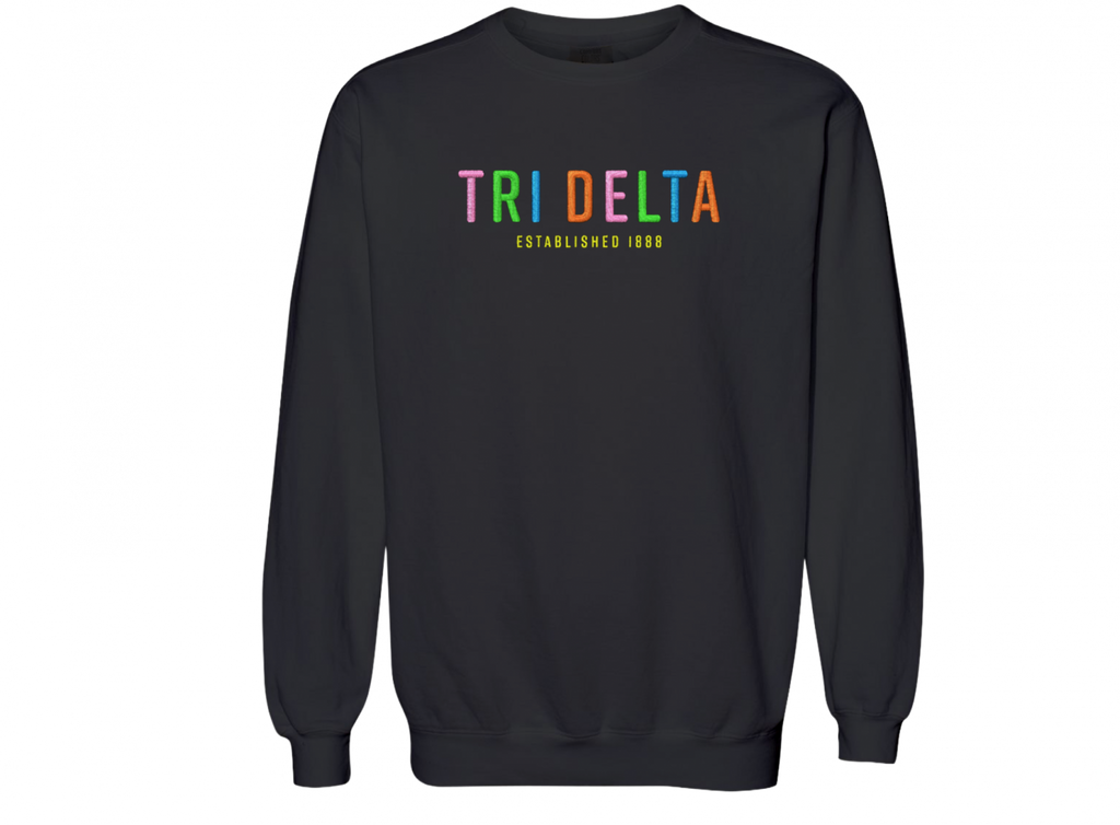 Tri Delta Neon Embroidered Sweatshirt