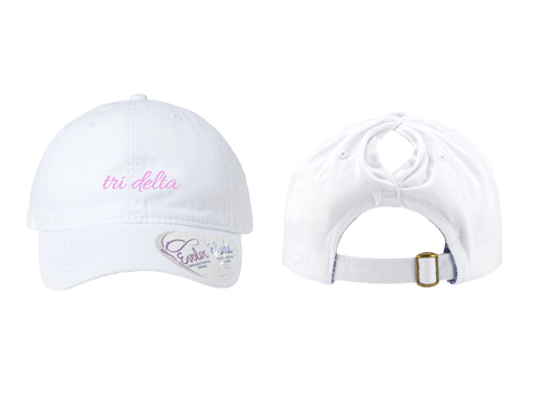 Tri Delta Script High Pony Dad Hat