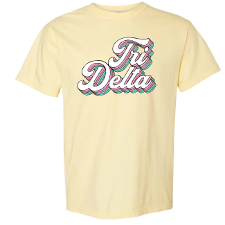 Tri Delta Retro Rainbow Comfort Color tee