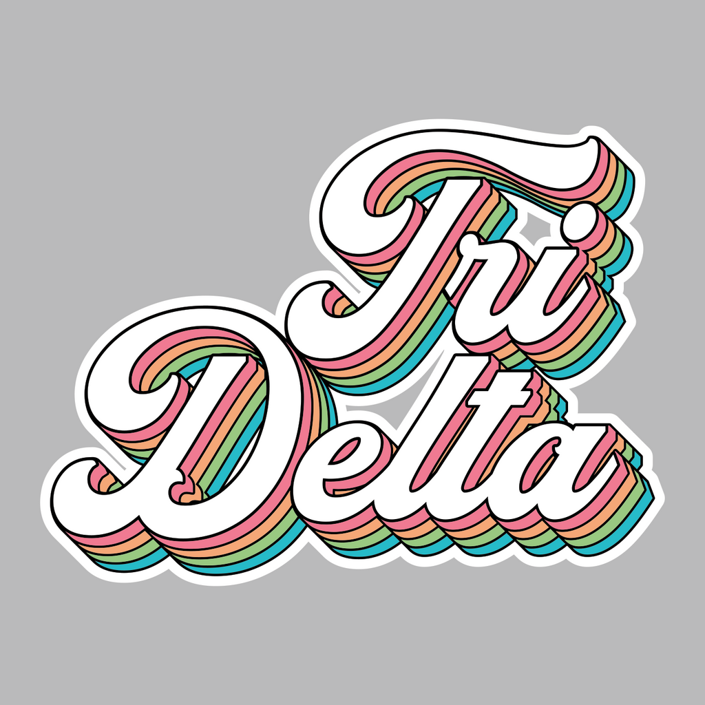 Tri Delta Retro Rainbow Sticker