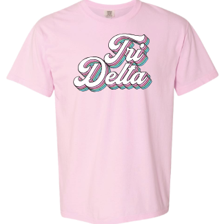 Tri Delta Retro Rainbow Comfort Color tee