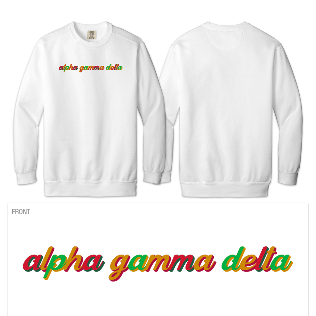 Alpha Gamma Delta Embroidered Sweatshirts